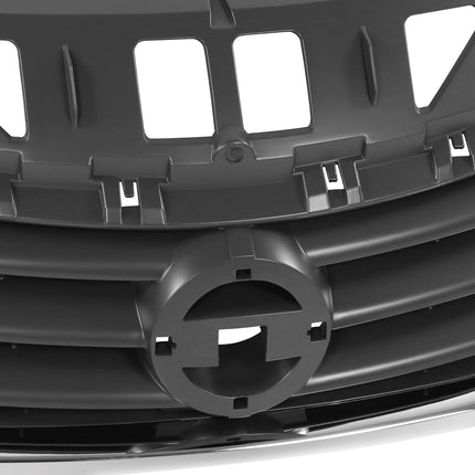 DNA MOTORING OE Style Horizontal Slats Grille Grill Compatible with 14-16 Nissan Versa, Painted Gray w/Chrome Moulding, OEM-GR-NI1200257