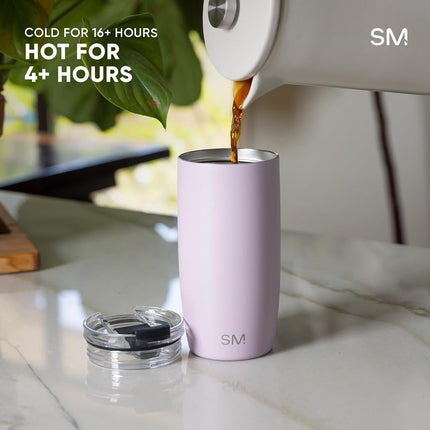 Simple Modern Travel Coffee Mug Tumbler with Flip Lid | Reusable Insulated Stainless Steel Cold Brew Iced Coffee Cup | Gifts for Women Men Him Her | Voyager Collection | 470ml | Blue Dune