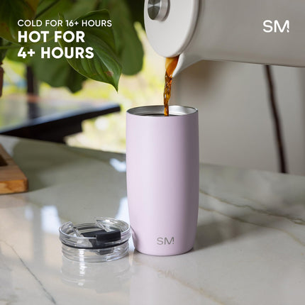 Simple Modern Travel Coffee Mug Tumbler with Flip Lid | Reusable Insulated Stainless Steel Cold Brew Iced Coffee Cup | Gifts for Women Men Him Her | Voyager Collection | 470ml | Blue Dune