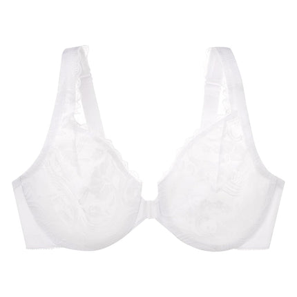 Glamorise Wonderwire Front-Closure Stretch Lace Underwire Bra 9245 (Women's & Women's Plus) White
