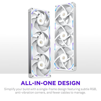 NZXT F360X - 360mm Single-Frame PWM RGB Performance Fan - White
