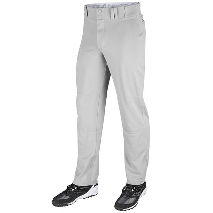 CHAMPRO Boys Open-Bottom Loose-Fit Baseball Pant with Adjustable Inseam and Reinforced Sliding Area Grey