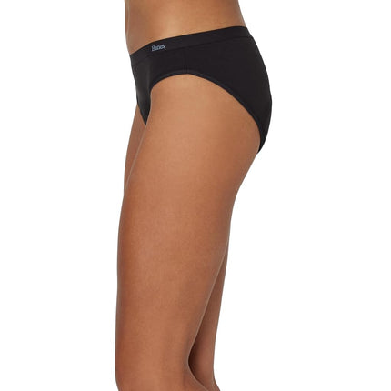 Hanes Women's Comfort, Bikini, Super Leaks Post-Partum & Period Underwear, 3-Pack, Black/Concrete Heather/Black, Black/Concrete Heather/Black, L