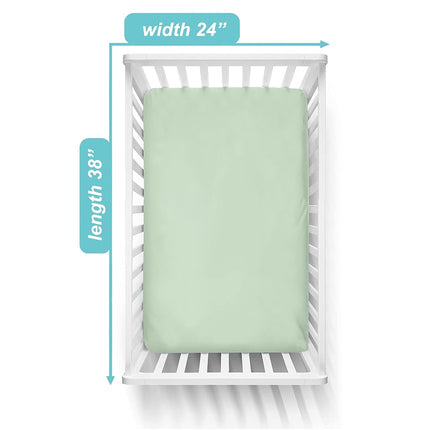 TL Care 100% Natural Cotton Value Jersey Knit Fitted Portable/Mini-Crib Sheet, Celery, Soft Breathable, for Boys and Girls