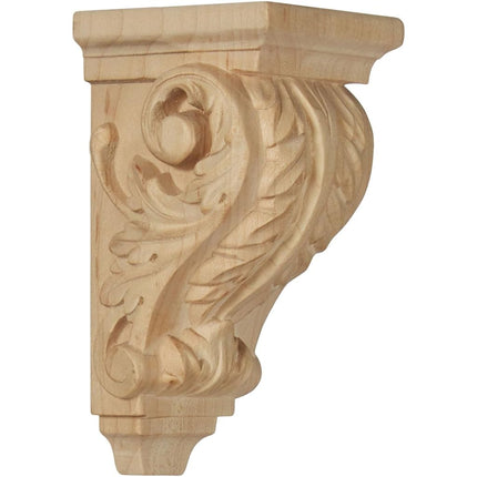 Ekena CORW02X02X04ACRO 2 1/4-Inch Width x 2 1/4-Inch Depth x 4 1/4-Inch Height X-Small Acanthus Wood Corbel - Red Oak