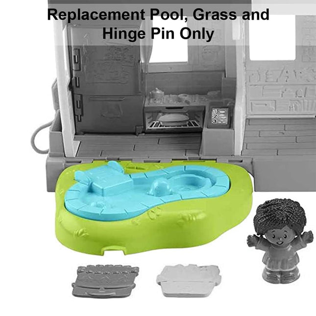 Pièces de rechange Fisher-Price Little People Amis Ensemble Maison de jeu HBY89 - Piscine, herbe et goupille de charnière de remplacement