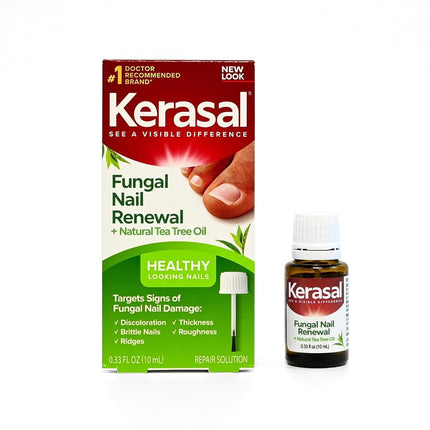 Kerasal Renewal Nail Repair Solution with Tea Tree Oil for Discolored and Damaged Nails, 0.33 Oz