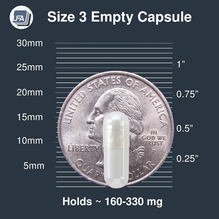 Empty Capsules Size 3 - Clear Vegan HPMC - 1000 Count Jar - Fits Capsule Machine Filling Tray - Joined Vegetarian Caps Easy Snap for DIY Powder Supplement Pills - Halal Kosher Hypromellose
