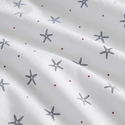 Nautica - Queen Sheets, Cotton Percale Bedding Set, Casual Home Decor (Star Spangled Coastal Navy, Queen)
