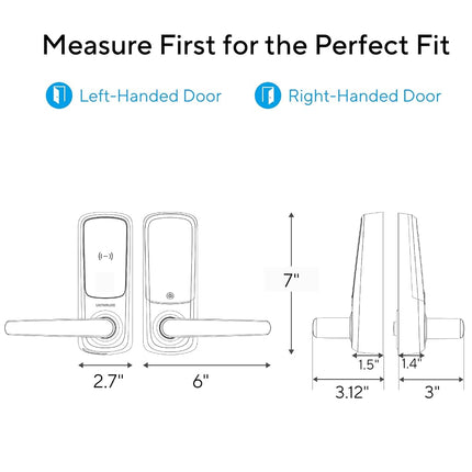 ULTRALOQ Latch 5 Built in WiFi Smart Lock with NFC, 5-in-1 Keyless Entry Door Lock with Bluetooth, Smart Handle with Keypad (Black)