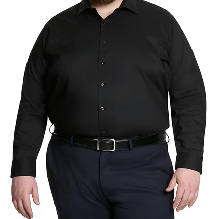UNLISTED Men's Dress Shirt Big and Tall Solid, Bla