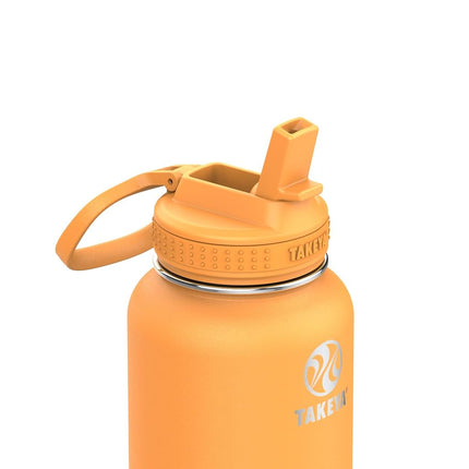 Takeya Actives Water Bottle with Straw Lid - Durable & Easy Care Water Bottle with Stainless Steel Insulation - BPA Free Lid with Carry Handle and Straw