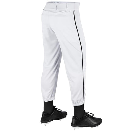 CHAMPRO Traditional Fit Triple Crown Classic Baseball Pants with Contrast-Color Braid Piping and Reinforced Sliding Areas - Small