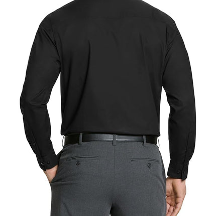Kenneth Cole Unlisted by Men's Solid Dress Shirts, Black, 17"-17.5" Neck 36"-37" Sleeve