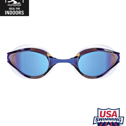 arena unisex-adult Python mirror 1E763-P , unisex-adult, Python mirror, 1E763, Blue Mirror-White, NS