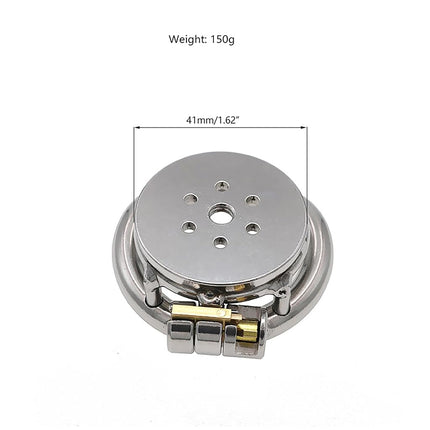 Flat Chastity Cage Metal Male Chastity Device Dark Lock Design Steel Cage for Men BDSM Bondage Cage Sex Toys for Couples (45mm/1.77in)