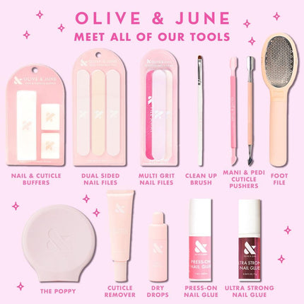 Olive & June Foot File | No-Mess Pedicure Tool for Smooth, Soft Feet | Gently Removes Dry Skin & Calluses | Built-In Catch Tray | Use Weekly on Dry Skin | Easy to Clean & Dishwasher Safe