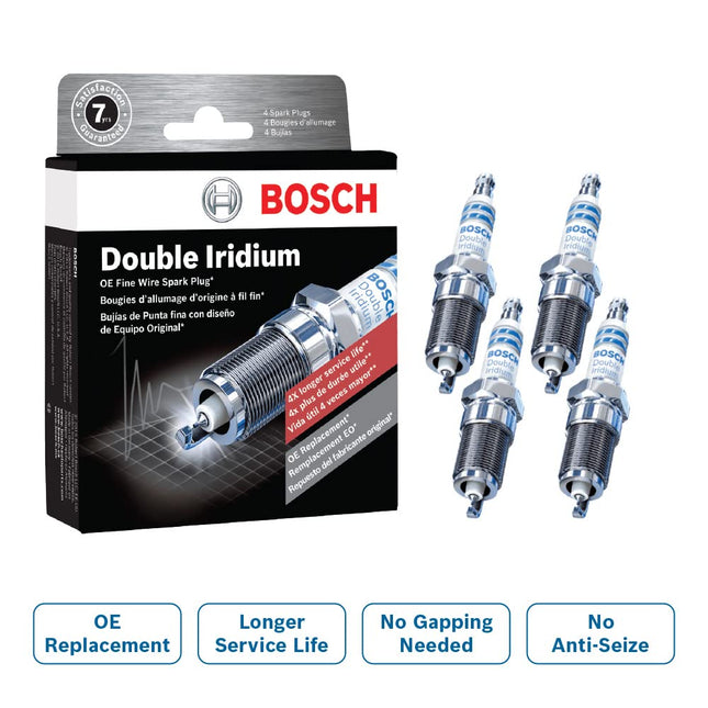BOSCH 9614 OE Fine Wire Double Iridium Spark Plug - Pack of 4