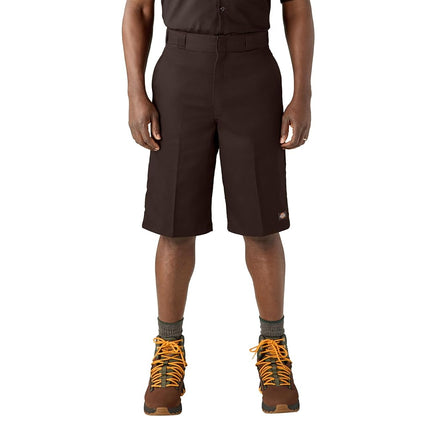 Pantalones Cortos de Trabajo Holgados Multibolsillos de 13 Pulgadas Dickies para Hombre, Marrón Oscuro, 42