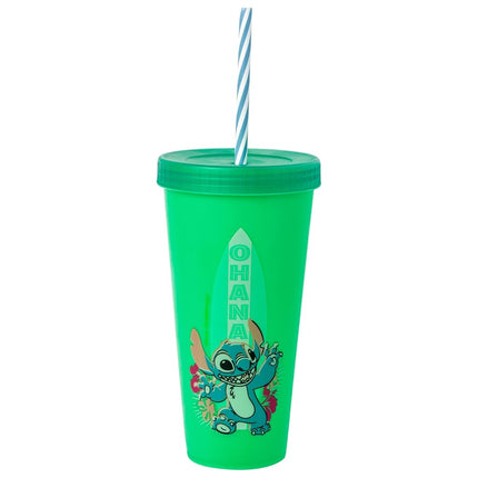 Silver Buffalo Lilo and Stitch Surfboard Floral Pose Set 24oz. 4 Pack Color Change Plastic Tumbler