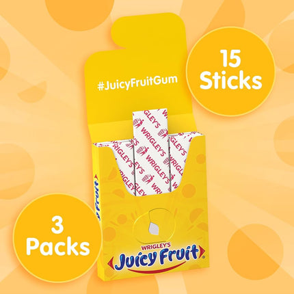 Juicy Fruit Original Chewing Gum, 15 Count,3 Pack