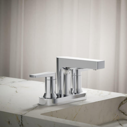 Grifo de baño KOHLER, grifo de lavabo, colección Taut, grifo de centro, níquel cepillado vibrante, K-97031-4-BN