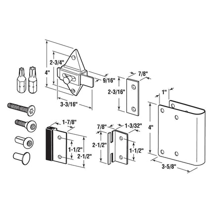Sentry Supply 656-1000 Repair Kit for Inswing 1" Doors, Round Edge