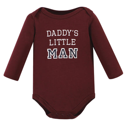 Hudson Baby Unisex Baby Cotton Long-Sleeve Bodysuits, Boy Daddy 5-Pack, Preemie, Boy Daddy 5-pack, Preemie
