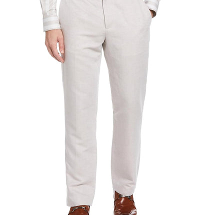 Perry Ellis Mens Modern Fit Linen Blend Pant, Natural Linen, 33W x 32L