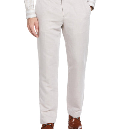 Perry Ellis Mens Modern Fit Linen Blend Pant, Natu