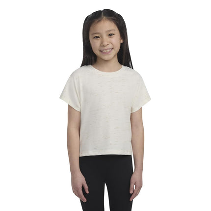 T-shirt basique en maille douce Hurley pour fille, ivoire pâle, 6 ans