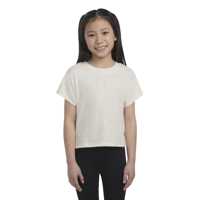 T-shirt basique en tricot doux Hurley pour filles, ivoire pâle, 4T
