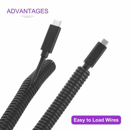DMiotech 20ft Wire Loom Split Tubing 1 1/4 Inch, Cord Protectors from Pet Flexible Conduit Cable Management for Office Home Garden, Black