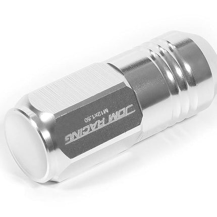 DNA MOTORING LN-ZTL-9020-15-SL 20Pcs Closed End Design M12 x 1.5 Aluminum Alloy Wheel Lug Nuts + Deep Drive Extension Adapter, 20mm OD/50mm Height (Silver)