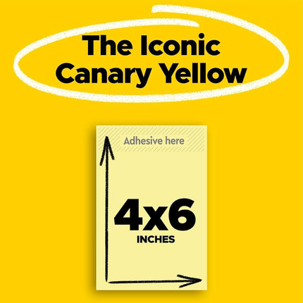 Post-it Notes 659YW Original Pads in Canary Yellow, 4 x 6, 100-Sheet (Pack of 12)