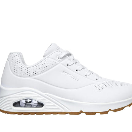 Skechers Women's Uno Stand on Air Sneaker, White With Rubber Sole, 4 UK