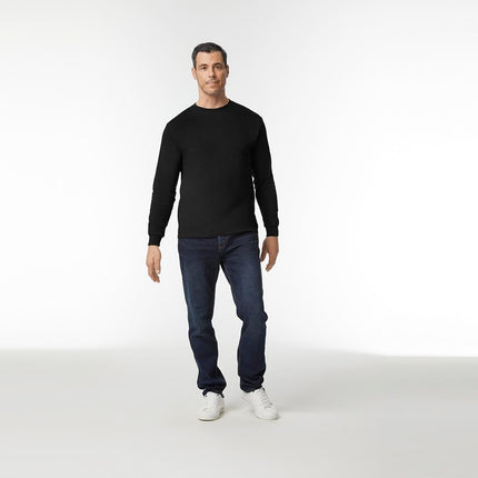 Gildan Men's Heavy Cotton Long Sleeve T-Shirt, Style G5400, 2-Pack, Black, XXX-Large