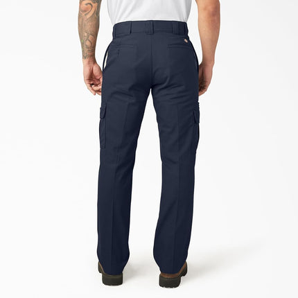 Pantalones cargo elásticos de corte recto. Azul marino oscuro, 50 30