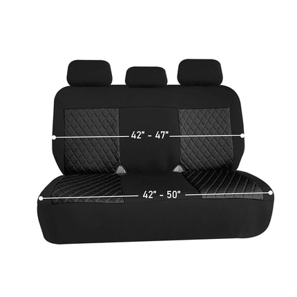 FH GROUP Car Seat Covers Neosupreme - Seat Cover for Low Back Seats with Removable Headrest, Universal Fit, Airbag Compatible, Seat Cover for SUV, Rear Set Blue/Black