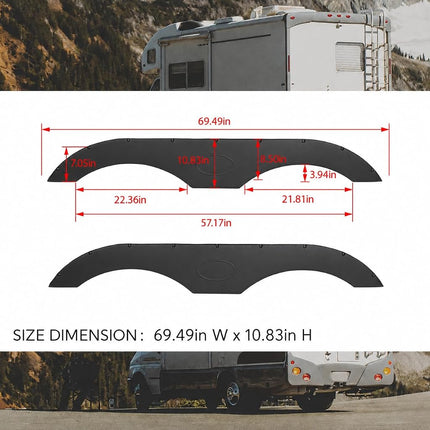 ECOTRIC RV Fender Skirt Replacement Tandem Trailer for RVs Campers and