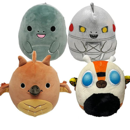 Squishmallows Kellytoy Godzilla Plush Toy (Set of 4 Godzilla), 4 Piece Assortment (SQK2817)