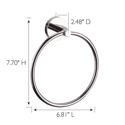 Design House 558304 Graz Modern Towel Ring for Bathroom Polished Chrome