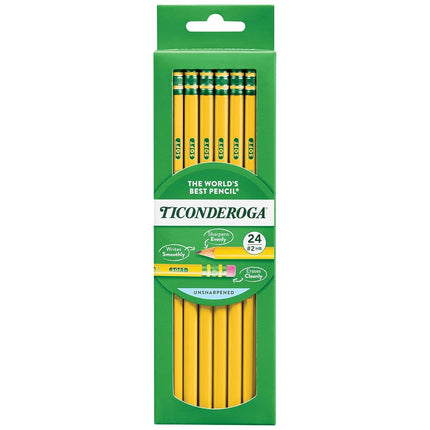 Ticonderoga Dixon Wood-Cased #2 HB Pencils, Box of