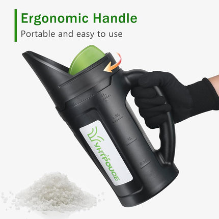 Yhtpouqe Hand held Spreader, Seed Spreader for Ice Melt, Grass Seed, Fertilizer Lawn and Garden. Multiple Adjustable Opening Sizes for Salt,Ice Melt, Up to 80 Oz