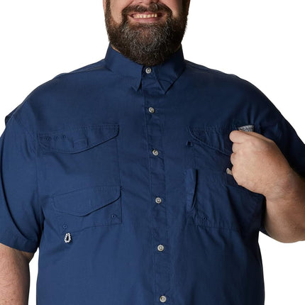 Columbia Men’s PFG Bonehead Short Sleeve Fishing Shirt, 100% Cotton, Carbon,2X Tall, Carbon, 2X Tall