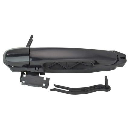 TRQ Exterior Door Handle Black Rear LR Driver Side