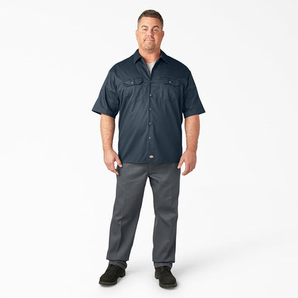Dickies Men's Short Sleeve Work Shirt, Airforce Blue, 3X-Large Big Tall