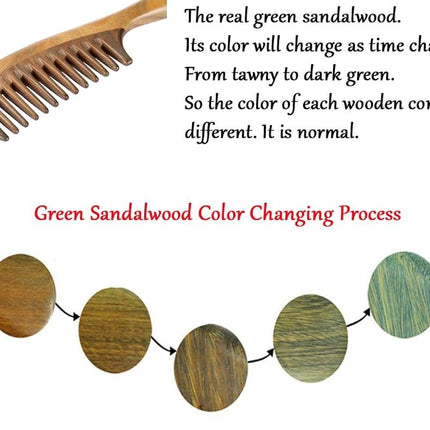 Louise Maelys Hair Comb Wooden Wide Tooth Combs for Curly Hair Detangling Sandalwood