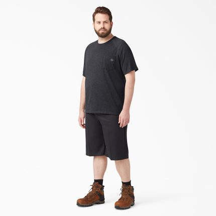 Dickies Mens Cooling Short Sleeve Pocket T-Shirt, Knit Black Heather, Large