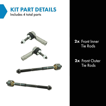 Steering Inner Outer Tie Rod End LH RH Set for Ford Explorer Police Interceptor